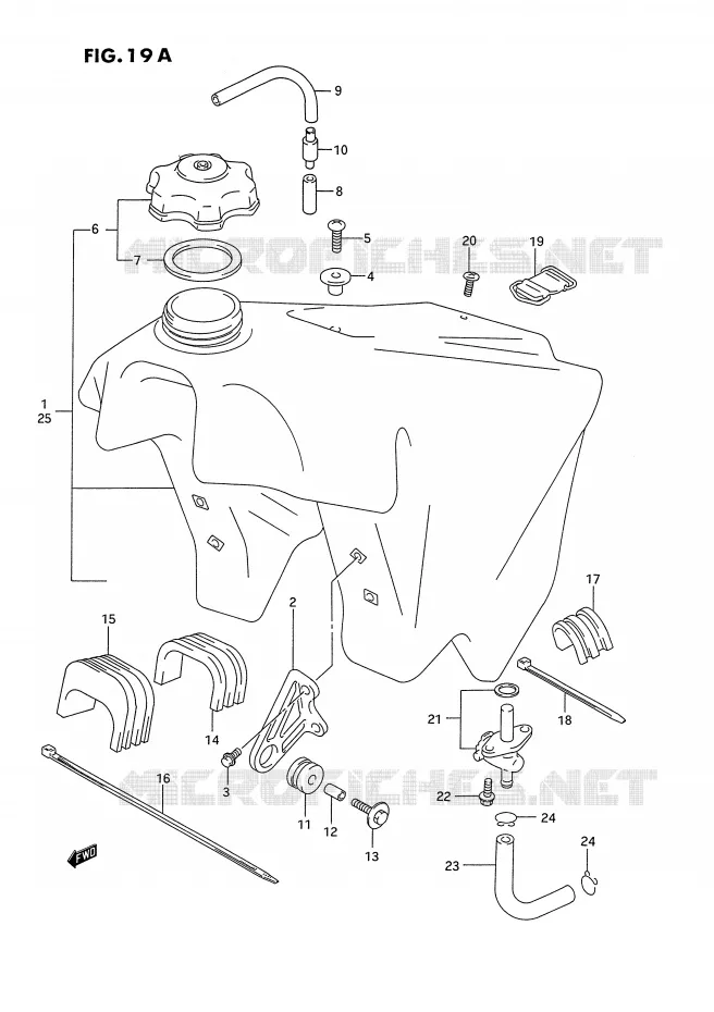 RESERVOIR D'ESSENCE (MODELE S) Suzuki MOTO 250 RM 1994  RM250R(E3)
