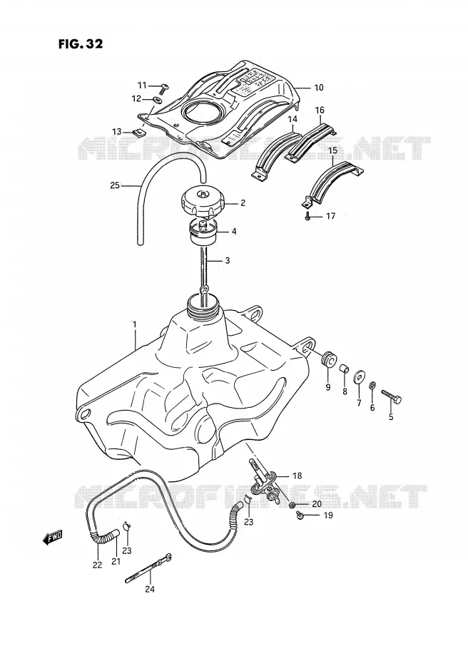 RESERVOIR D'ESSENCE Suzuki QUAD 250 QUADRUNNER 1991  LT-4WDM(E3)