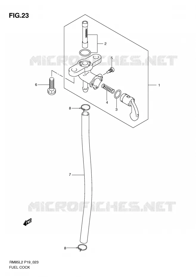 ROBINET D'ESSENCE Suzuki MOTO 85 RM 2012  RM85L2(P19)