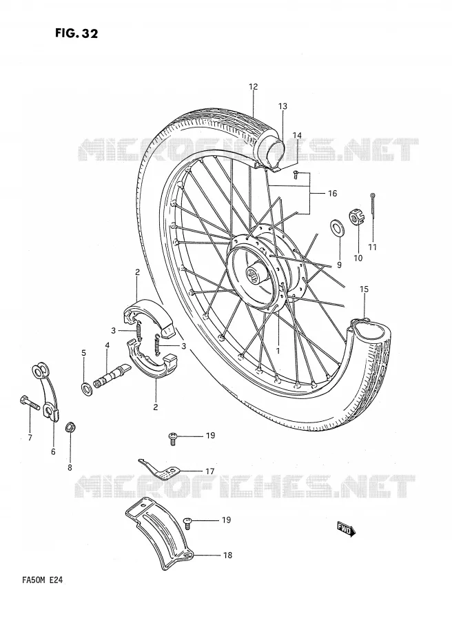 ROUE ARRIERE Suzuki SCOOTER 50 FA 1989  FA50K(E24)