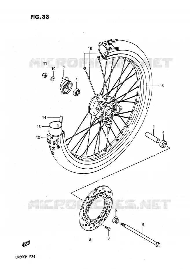 ROUE AVANT Suzuki MOTO 200 DR 1986  DR200G(E24)
