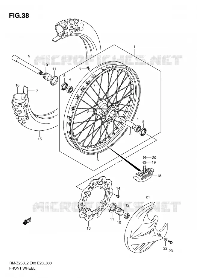 ROUE AVANT Suzuki MOTO 250 RM-Z 2012  RM-Z250L2(E03)