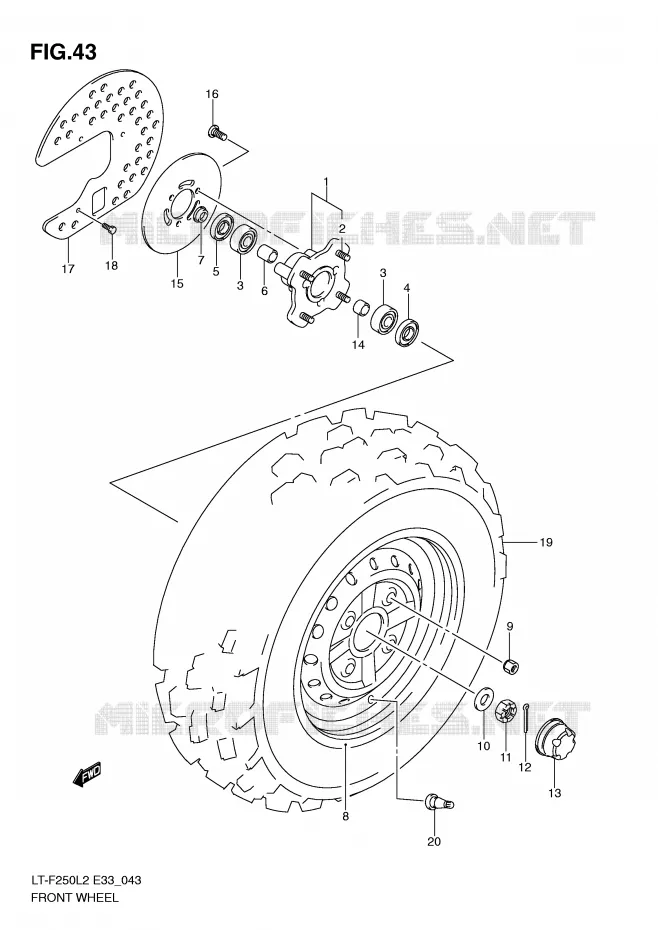 ROUE AVANT Suzuki QUAD 250 OZARK 2012  LT-F250L2(E33)