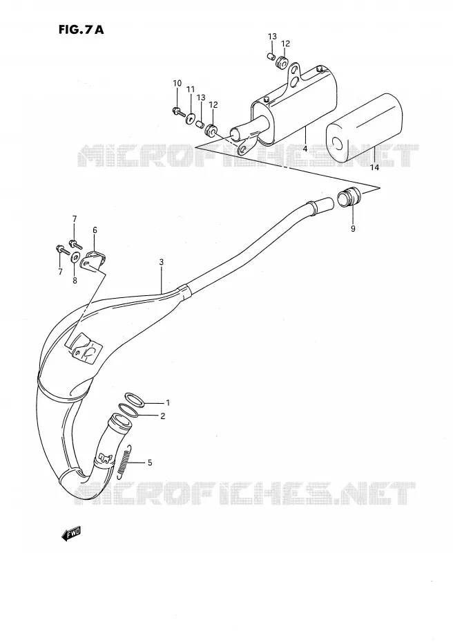SILENCIEUX (MODELE K/L/M/N/P/R/S) Suzuki MOTO 80 RM 1987  RM80H(E24)