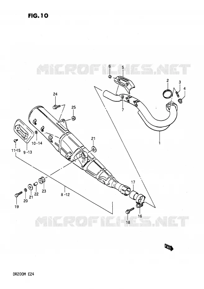 SILENCIEUX Suzuki MOTO 200 DR 1986  DR200G(E24)