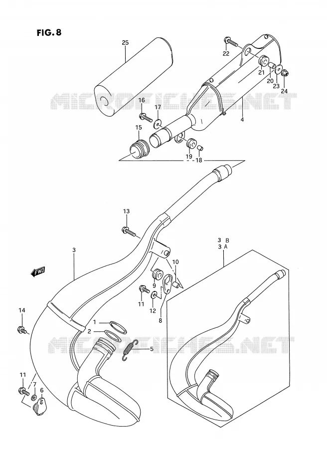 SILENCIEUX Suzuki MOTO 250 RM-250 1995  RM250S(E3)