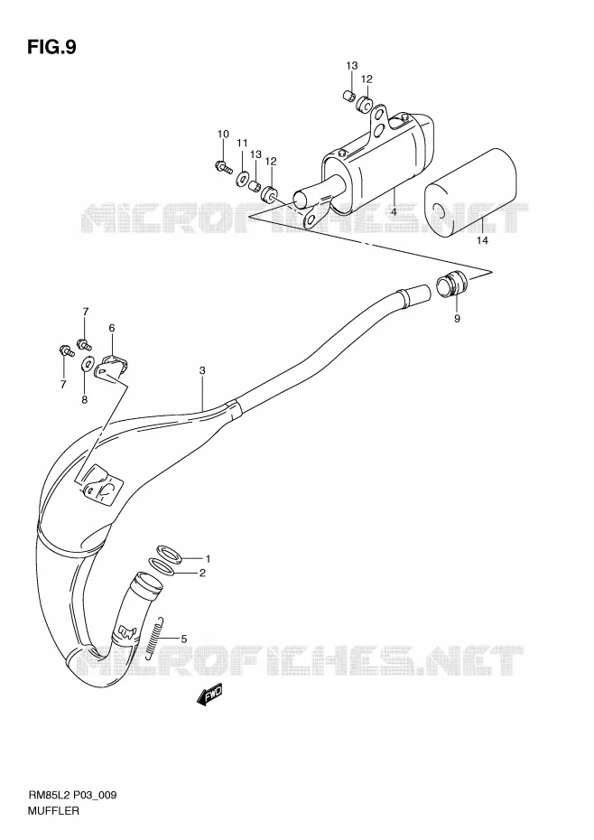 SILENCIEUX Suzuki MOTO 85 RM 2012  RM85L2(P03)