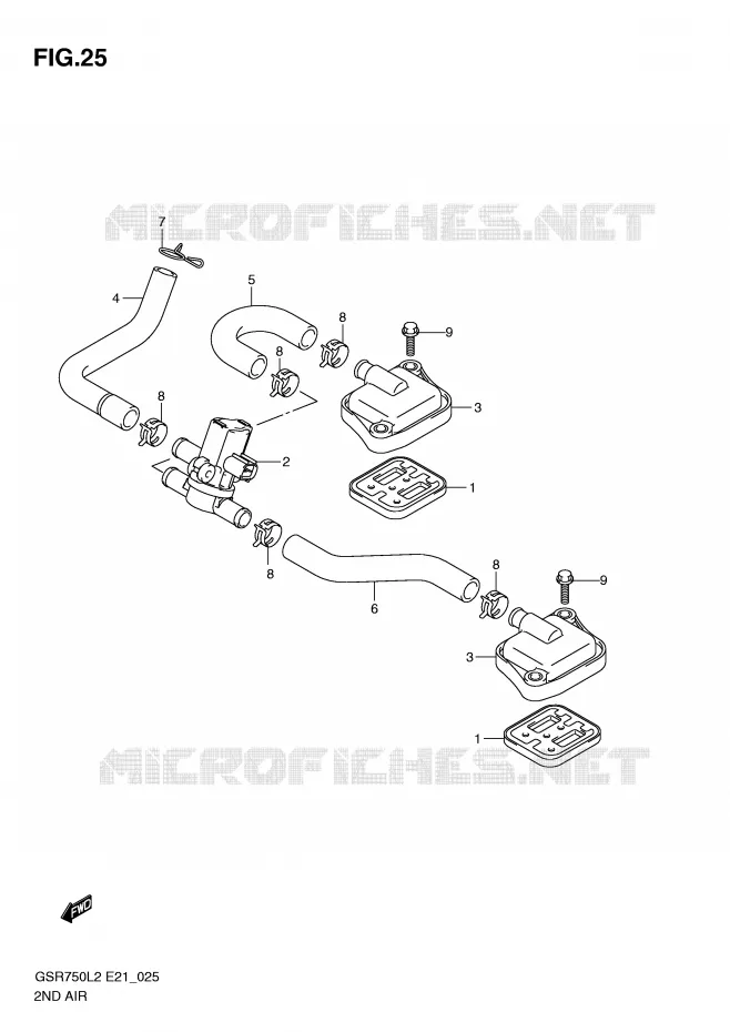 SYSTEME RECYCLAGE GAZ ECHAPPEMENT Suzuki MOTO 750 GSR 2012  GSR750AL2(E21)