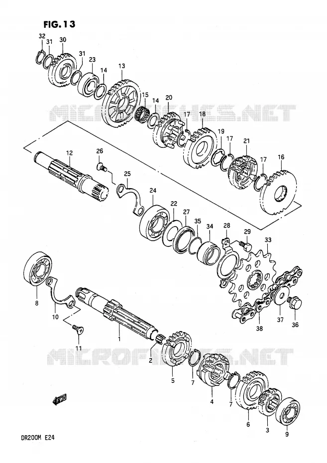 TRANSMISSION Suzuki MOTO 200 DR 1991  DR200M(E24)