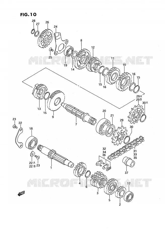 TRANSMISSION Suzuki MOTO 80 RM 1993  RM80P(E24)