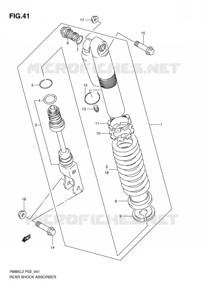 AMORTISSEUR ARRIERE (RM85L2 P03) Suzuki MOTO 85 RM 2012  RM85L2(P03)
