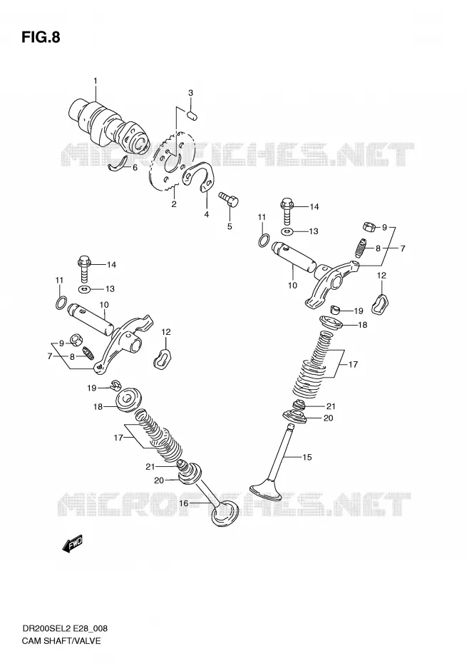 ARBRE A CAMES - SOUPAPES Suzuki MOTO 200 DR 2012  DR200SEL2(E28)