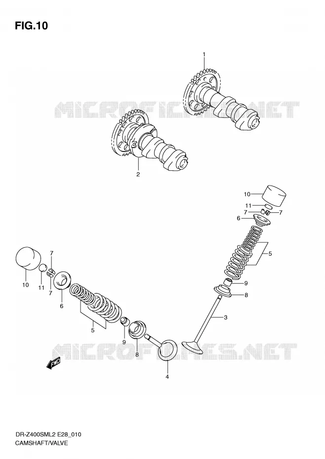ARBRE A CAMES - SOUPAPES Suzuki MOTO 400 DR-Z 2012  DR-Z400SML2(E28)