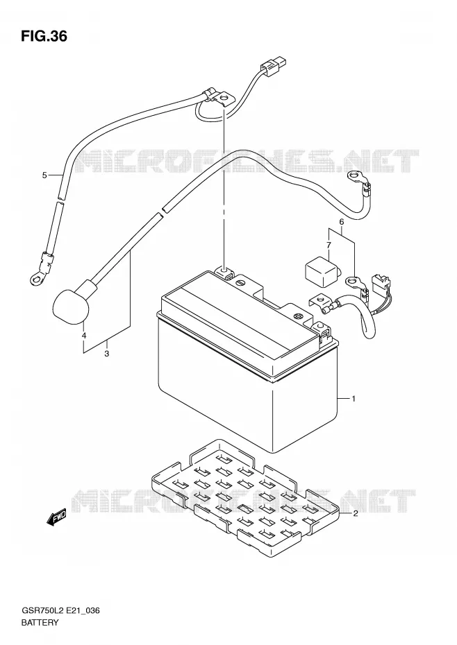 BATTERIE (GSR750AL2 E24) Suzuki MOTO 750 GSR 2012  GSR750AL2(E21)