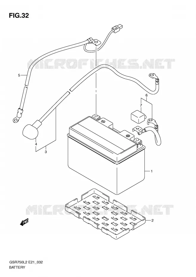 BATTERIE (GSR750L2 E21) Suzuki MOTO 750 GSR 2012  GSR750AL2(E21)
