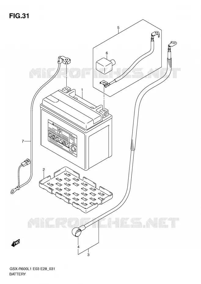 BATTERIE Suzuki MOTO 600 GSX-R 2011  GSX-R600L1(E3)