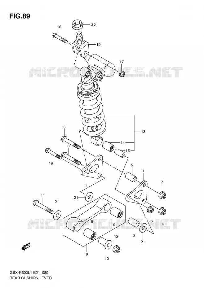 BIELLETTE DE SUSPENSION ARRIERE (GSX-R600UFL1 E21) Suzuki MOTO 600 GSX-R 2011  GSX-R600UEL1(E21)