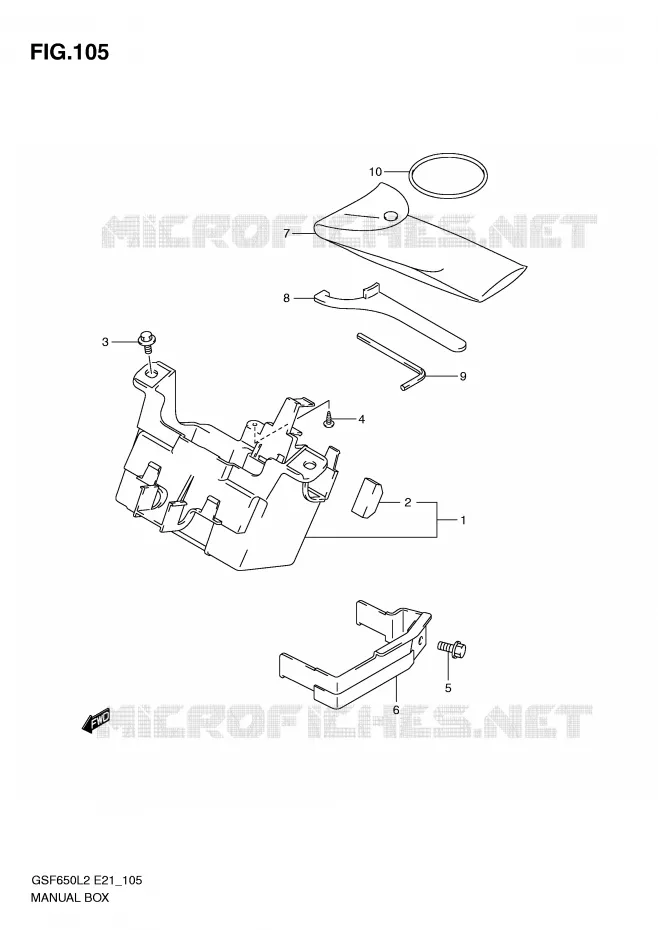 BOITE - TROUSSE A OUTILS (GSF650SAL2 E21) Suzuki MOTO 650 BANDIT 2012  GSF650SAL2(E21)