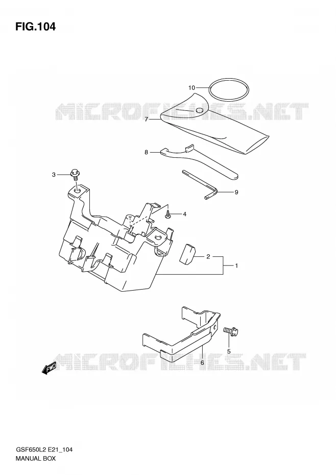 BOITE - TROUSSE A OUTILS (GSF650SUL2 E21) Suzuki MOTO 650 BANDIT 2012  GSF650AL2(E21)