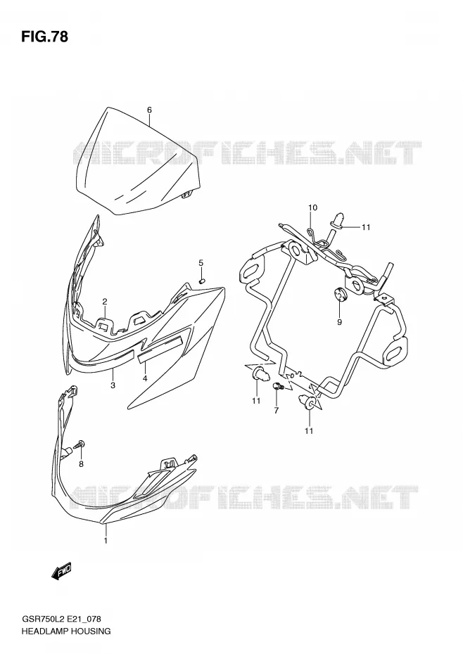 BOL DE PHARE Suzuki MOTO 750 GSR 2012  GSR750AL2(E21)