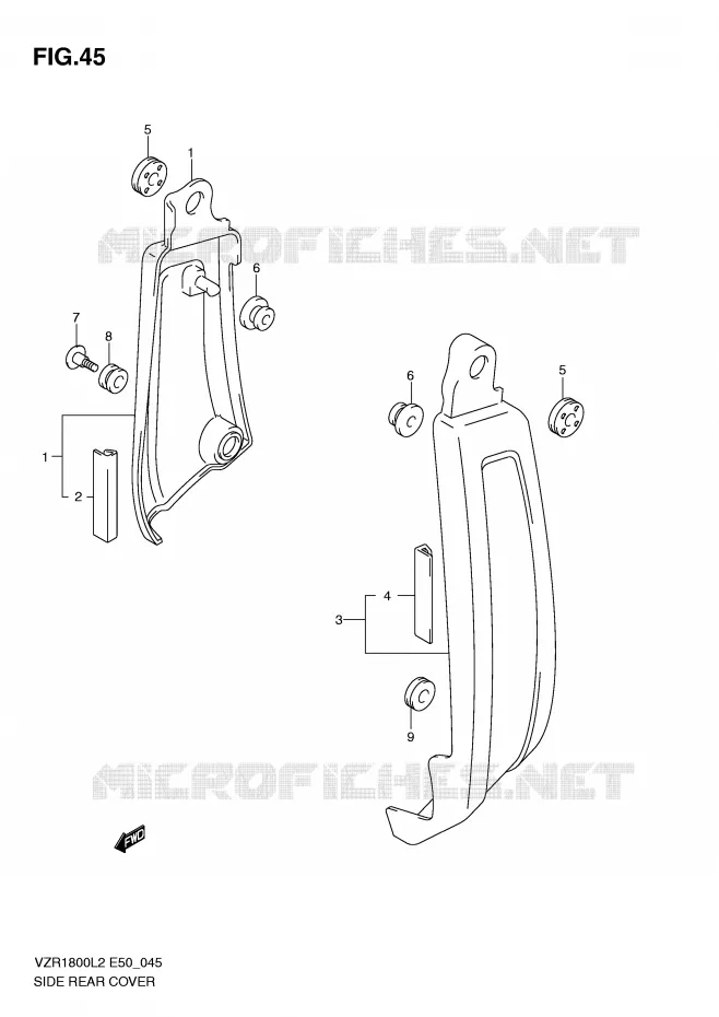 CACHES LATERAUX Suzuki MOTO 1800 INTRUDER 2012  VZR1800L2(E50)