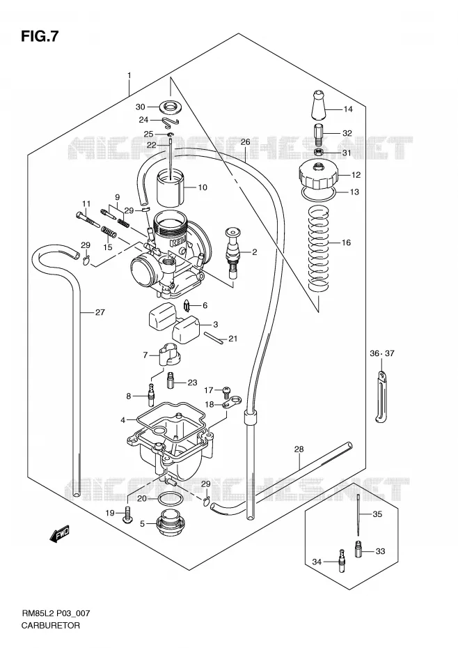 CARBURATEUR Suzuki MOTO 85 RM 2012  RM85LL2(P03)