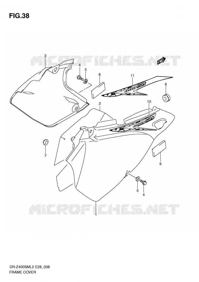 CARENAGES ARRIERE Suzuki MOTO 400 DR-Z 2012  DR-Z400SML2(E28)