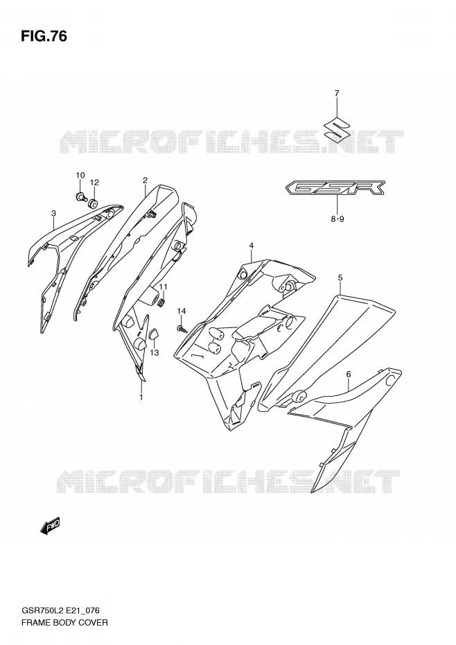 CARENAGES Suzuki MOTO 750 GSR 2012  GSR750AL2(E21)