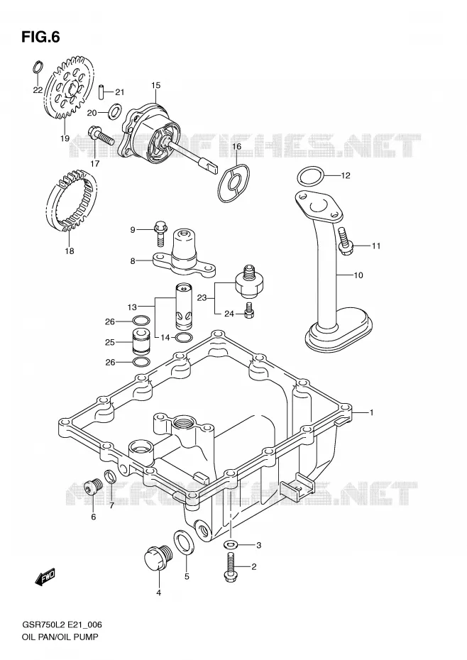 CARTER INFERIEUR - POMPE A HUILE Suzuki MOTO 750 GSR 2012  GSR750AL2(E21)