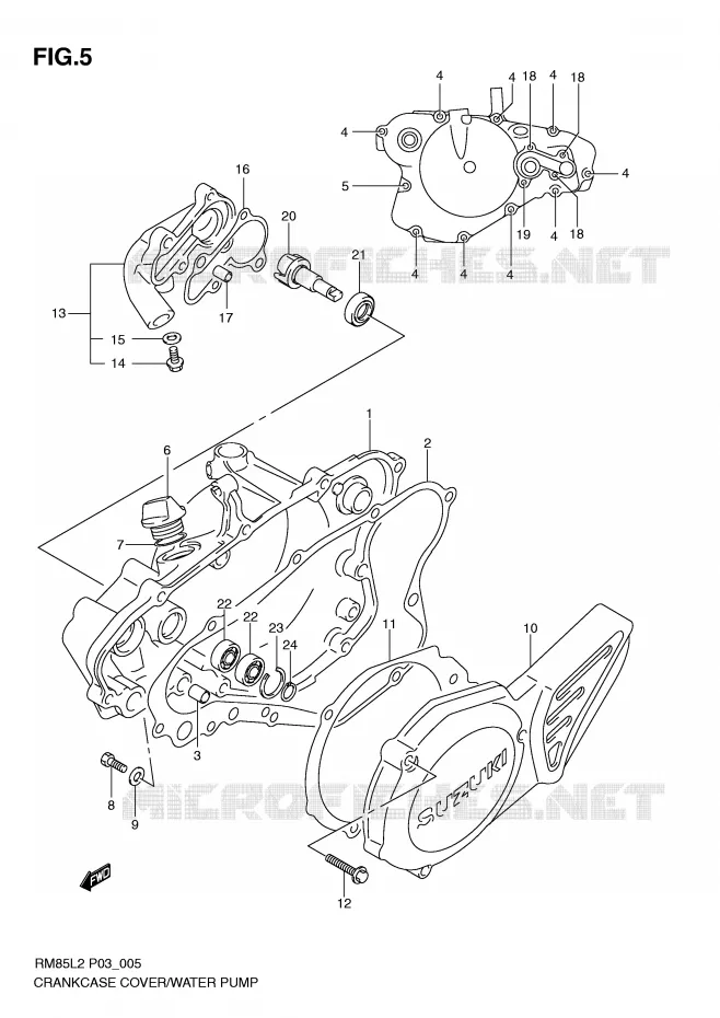 CARTER POMPE A EAU Suzuki MOTO 85 RM 2012  RM85LL2(P03)