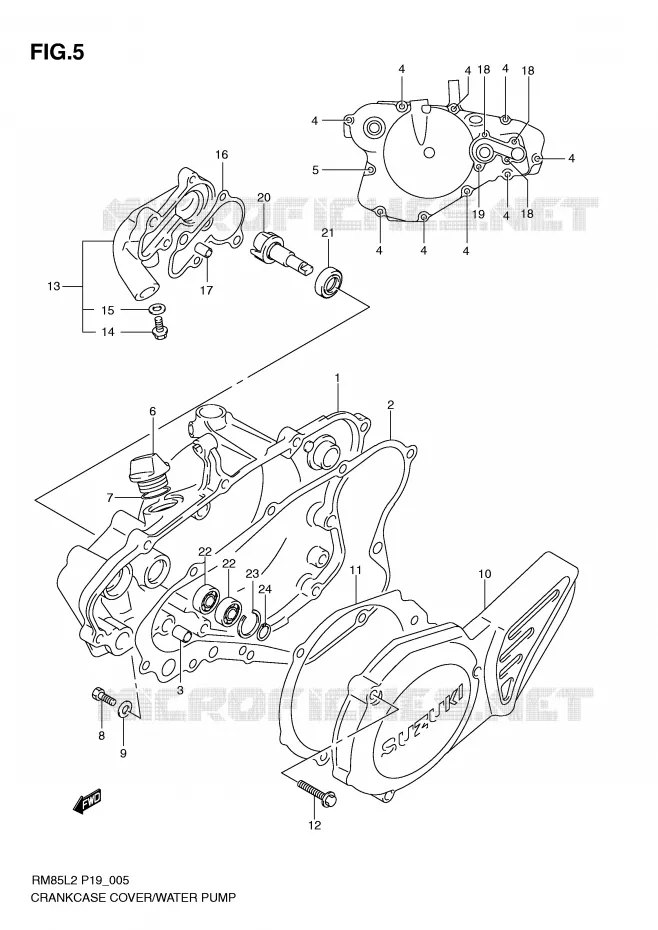 CARTER POMPE A EAU Suzuki MOTO 85 RM 2012  RM85LL2(P19)