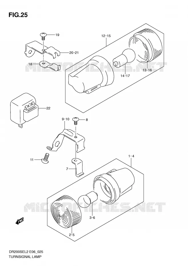CLIGNOTANTS (DR200SEL2 E06) Suzuki MOTO 200 DR 2012  DR200SEL2(E06)