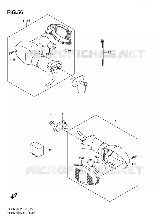 CLIGNOTANTS Suzuki MOTO 750 GSR 2012  GSR750AL2(E21)