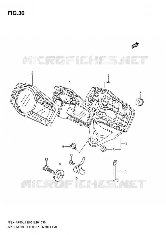 COMPTEUR (GSX-R750L1 E3) Suzuki MOTO 750 GSX-R 2011  GSX-R750L1(E3)