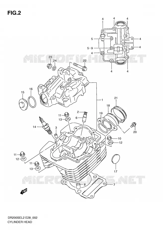 CULASSE Suzuki MOTO 200 DR 2012  DR200SEL2(E28)