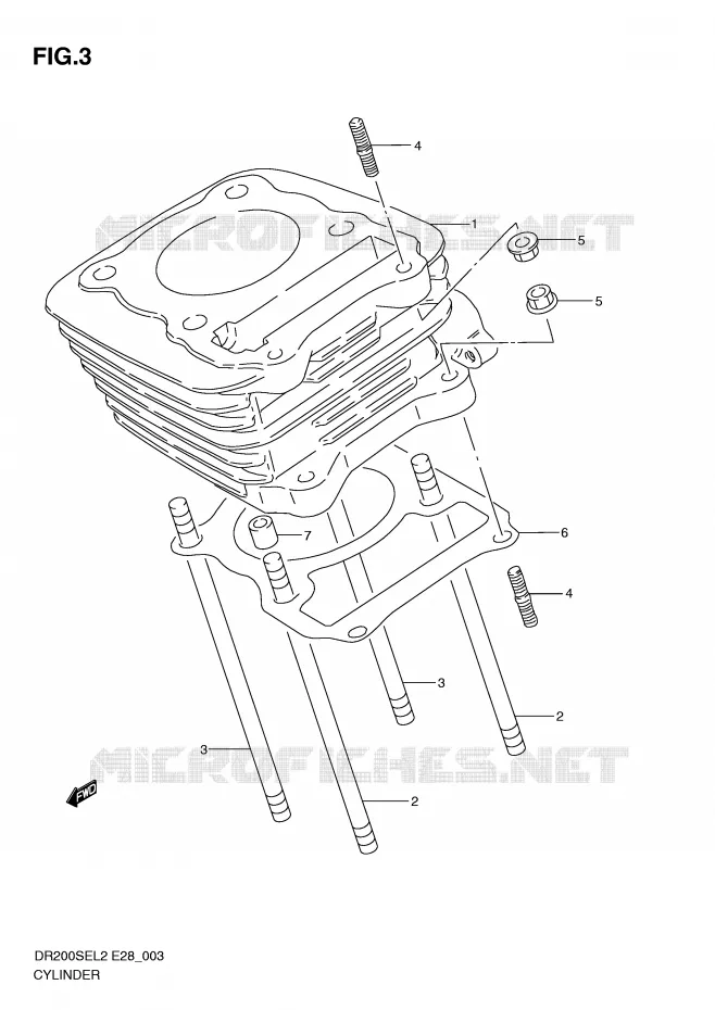 CYLINDRE Suzuki MOTO 200 DR 2012  DR200SEL2(E28)