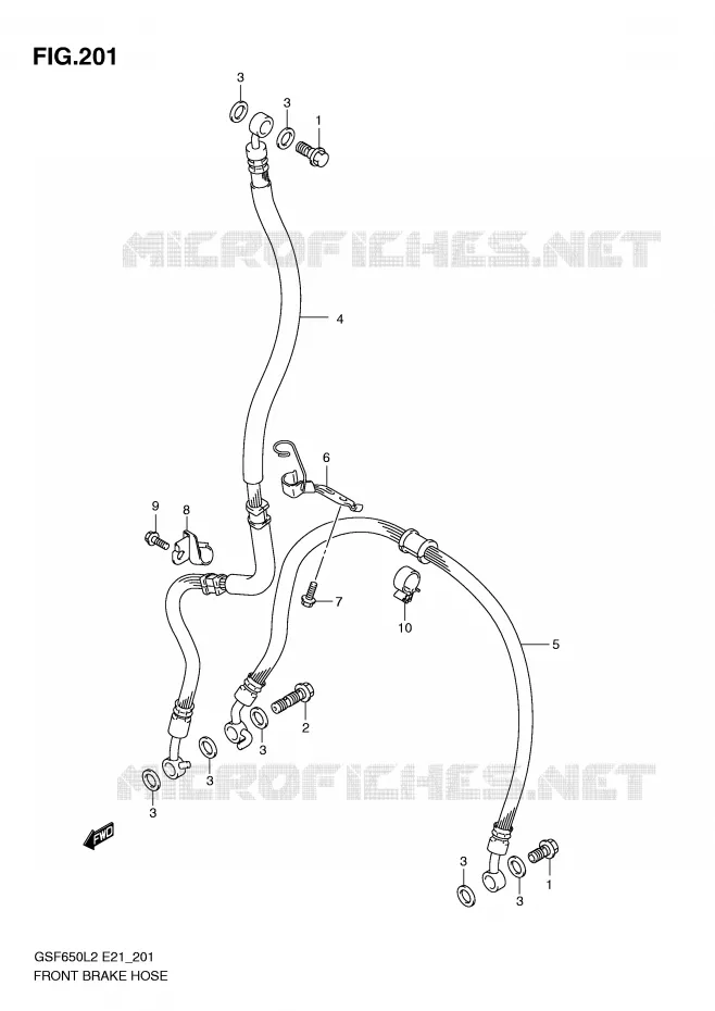 DURITE DE FREIN AVANT (GSF650SL2 E21) Suzuki MOTO 650 BANDIT 2012  GSF650SAL2(E21)