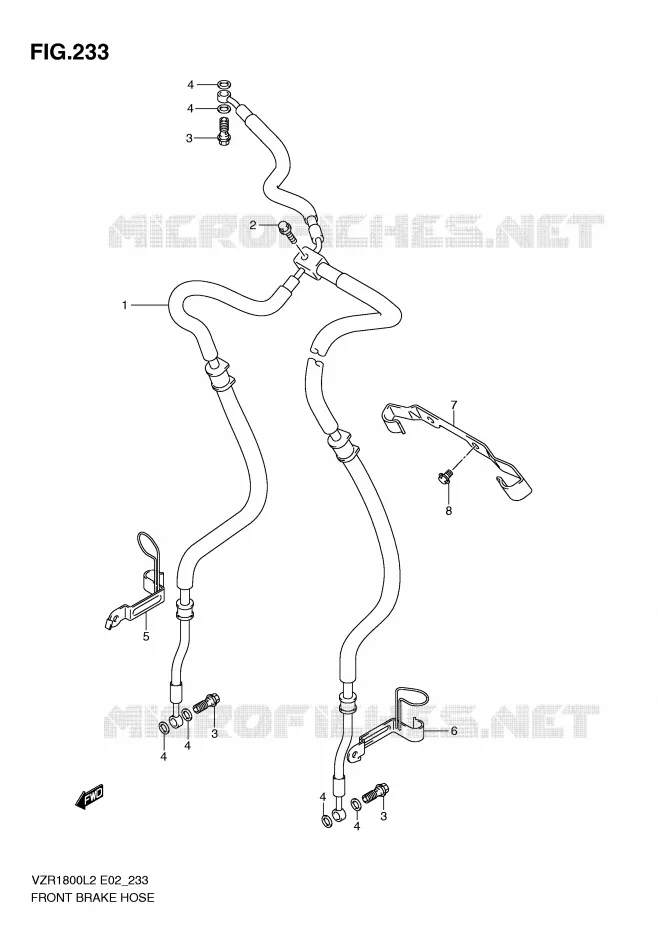 DURITE DE FREIN AVANT Suzuki MOTO 1800 INTRUDER 2012  VZR1800L2(E02)