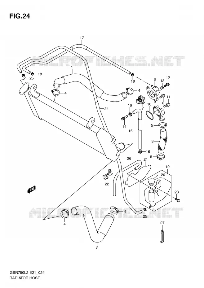 DURITE DE RADIATEUR Suzuki MOTO 750 GSR 2012  GSR750AL2(E21)