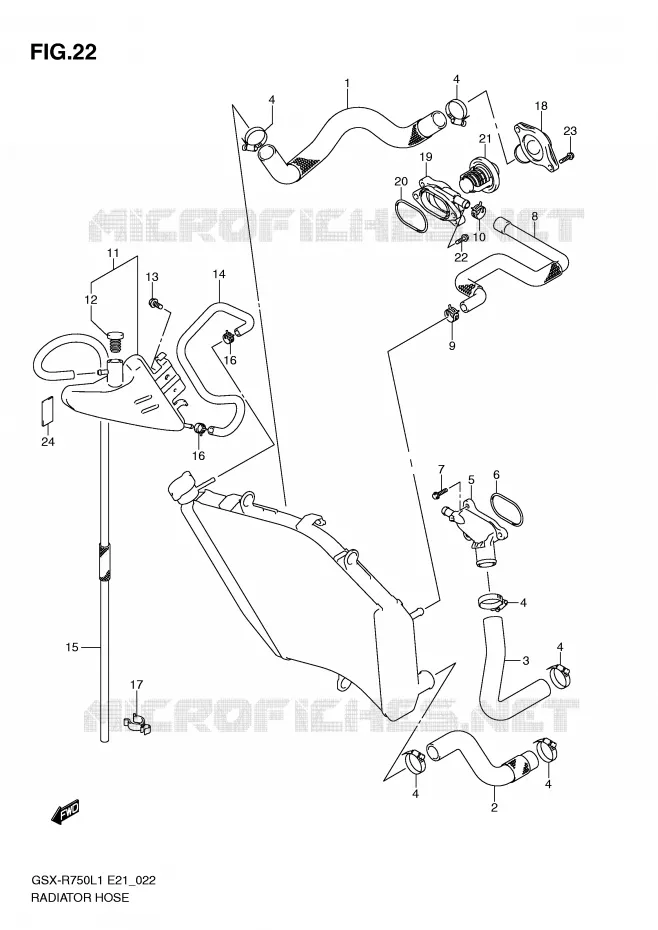DURITE DE RADIATEUR Suzuki MOTO 750 GSX-R 2012  GSX-R750UFL1(E21)