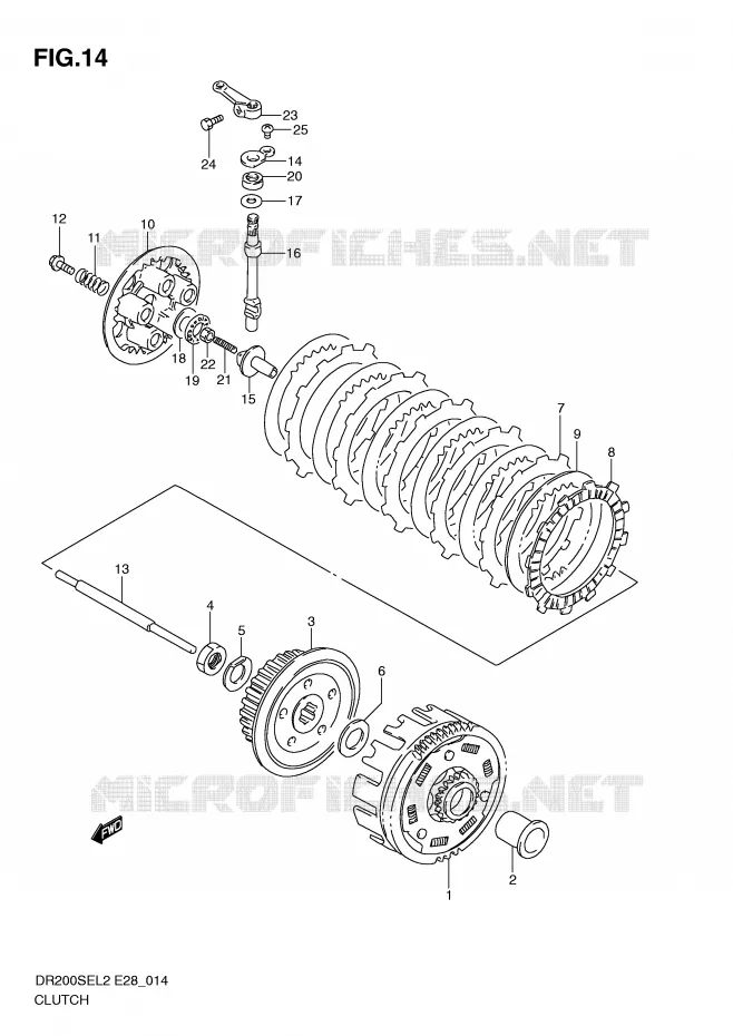 EMBRAYAGE Suzuki MOTO 200 DR 2012  DR200SEL2(E28)