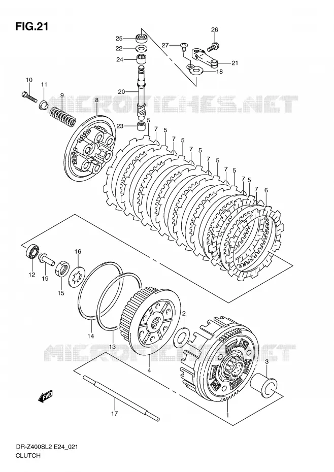 EMBRAYAGE Suzuki MOTO 400 DR-Z 2012  DR-Z400SL2(E24)