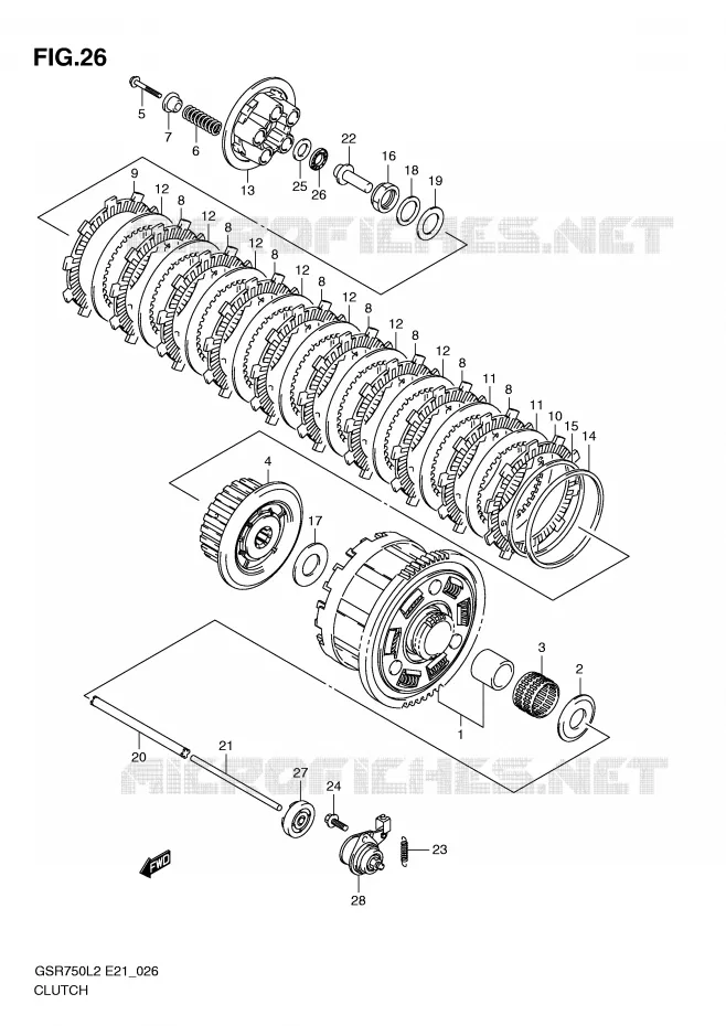 EMBRAYAGE Suzuki MOTO 750 GSR 2012  GSR750AL2(E21)