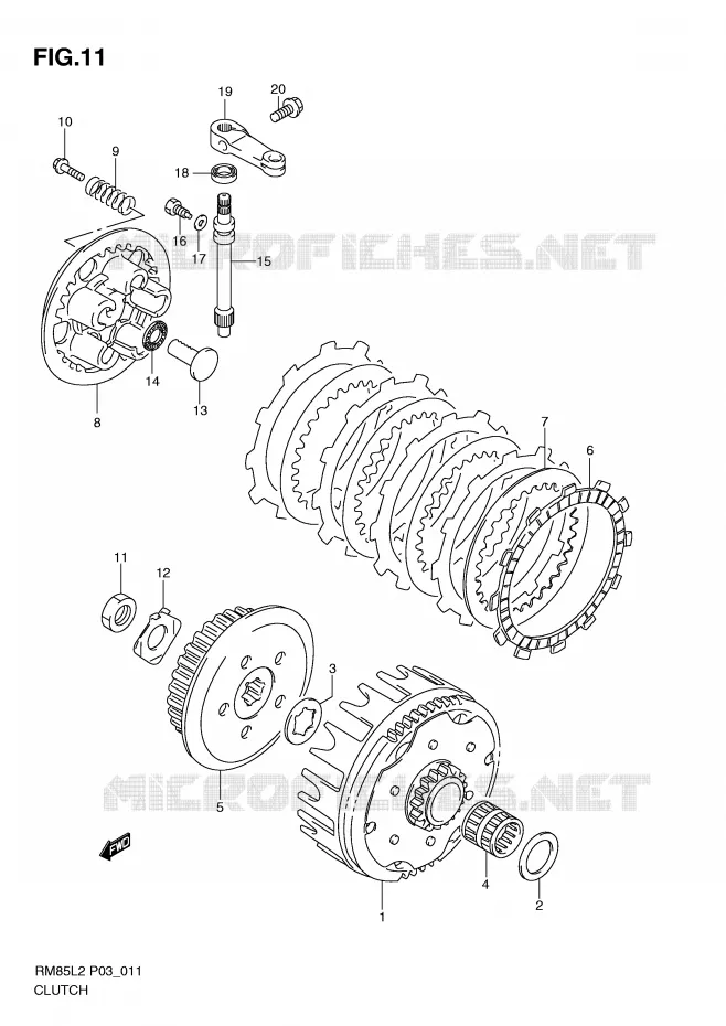 EMBRAYAGE Suzuki MOTO 85 RM 2012  RM85L2(P03)