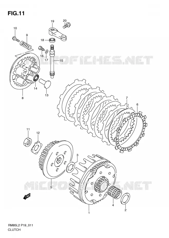 EMBRAYAGE Suzuki MOTO 85 RM 2012  RM85L2(P19)