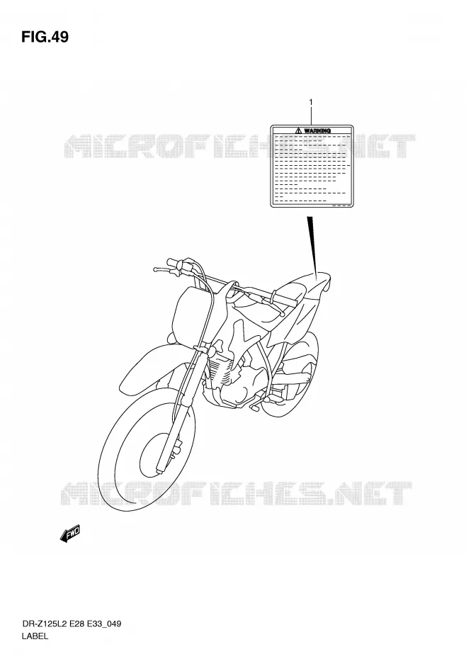 ETIQUETTE (DR-Z125L2 E28) Suzuki MOTO 125 DR-Z 2012  DR-Z125L2(E28)