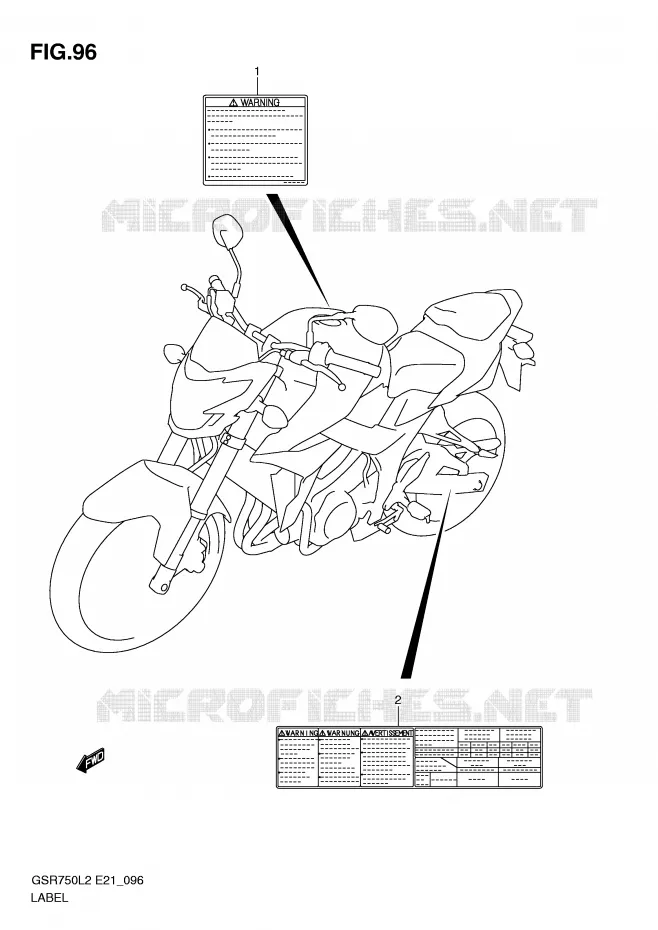 ETIQUETTE (GSR750AL2 E21) Suzuki MOTO 750 GSR 2012  GSR750AL2(E21)