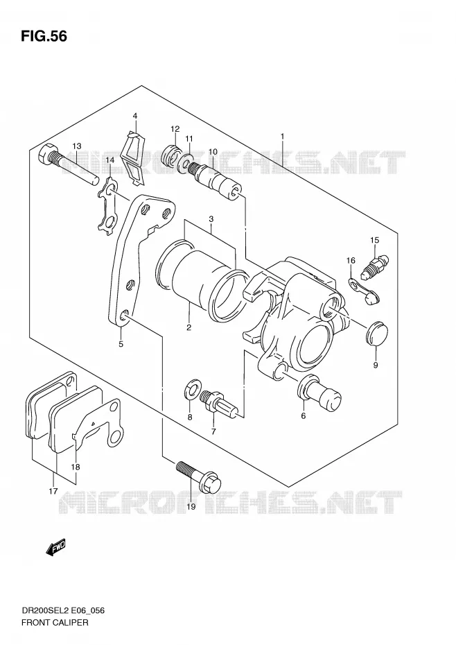 ETRIER DE FREIN AVANT Suzuki MOTO 200 DR 2012  DR200SEL2(E06)