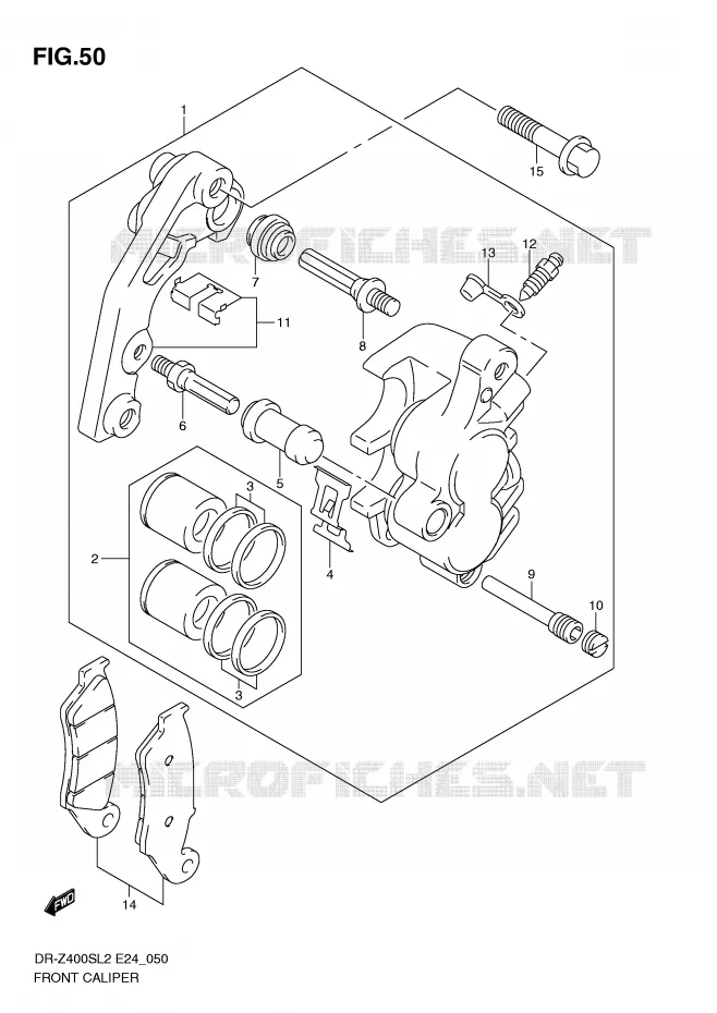 ETRIER DE FREIN AVANT Suzuki MOTO 400 DR-Z 2012  DR-Z400SL2(E24)