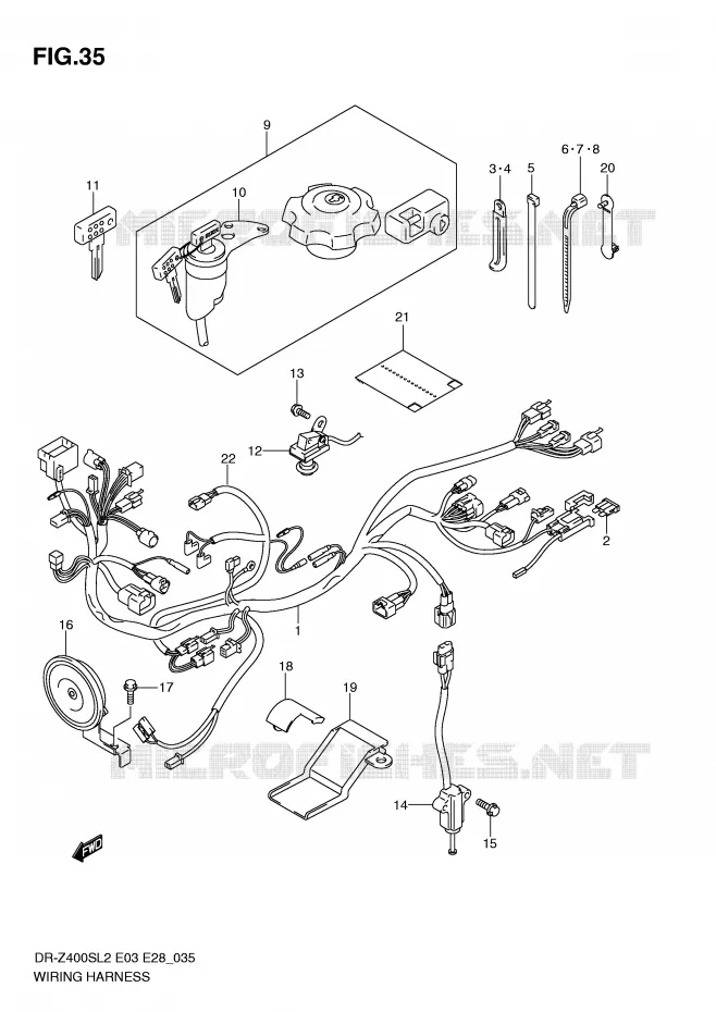 FAISCEAU ELECTRIQUE (DR-Z400SL2 E03) Suzuki MOTO 400 DR-Z 2012  DR-Z400SL2(E03)